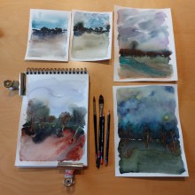 Intuïtief aquarelleren van fantasie landschapppen