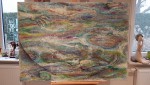 'Healing Waves' @ElianeKunnen - mixedmedia, zijkanten mee beschilderd, 140x100cm - 335€ , incl ophangsysteem - VERLAAGDE PRIJS